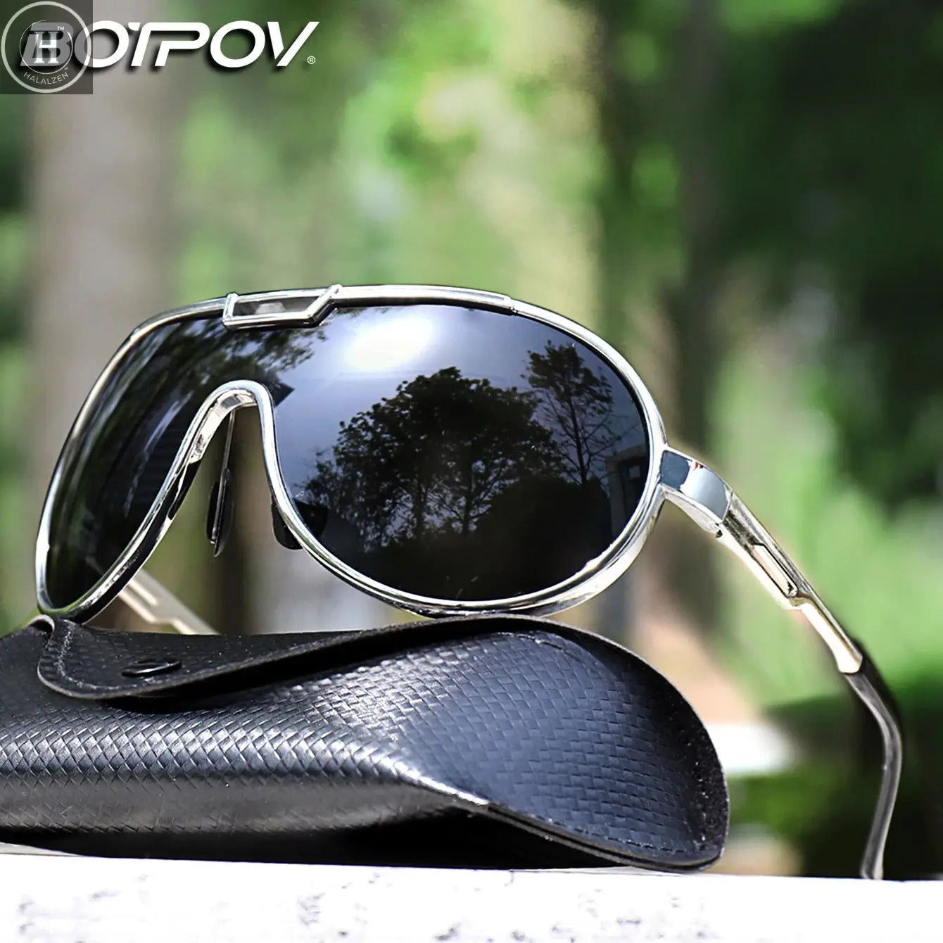 Fishing Sunglasses PC Frame Men and Women Trendy Round Windproof Shades with UV Protection Cycling Driving Travel With BOX HALALZEN