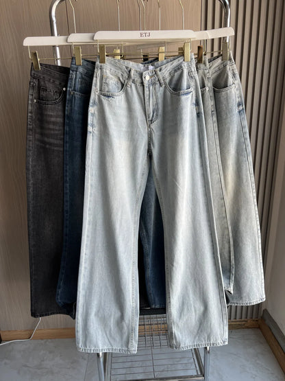 Z1975 straight height waist long jeans 2025 traf Autumn/Winter New Wash Product y2k Classic  Jeans for women