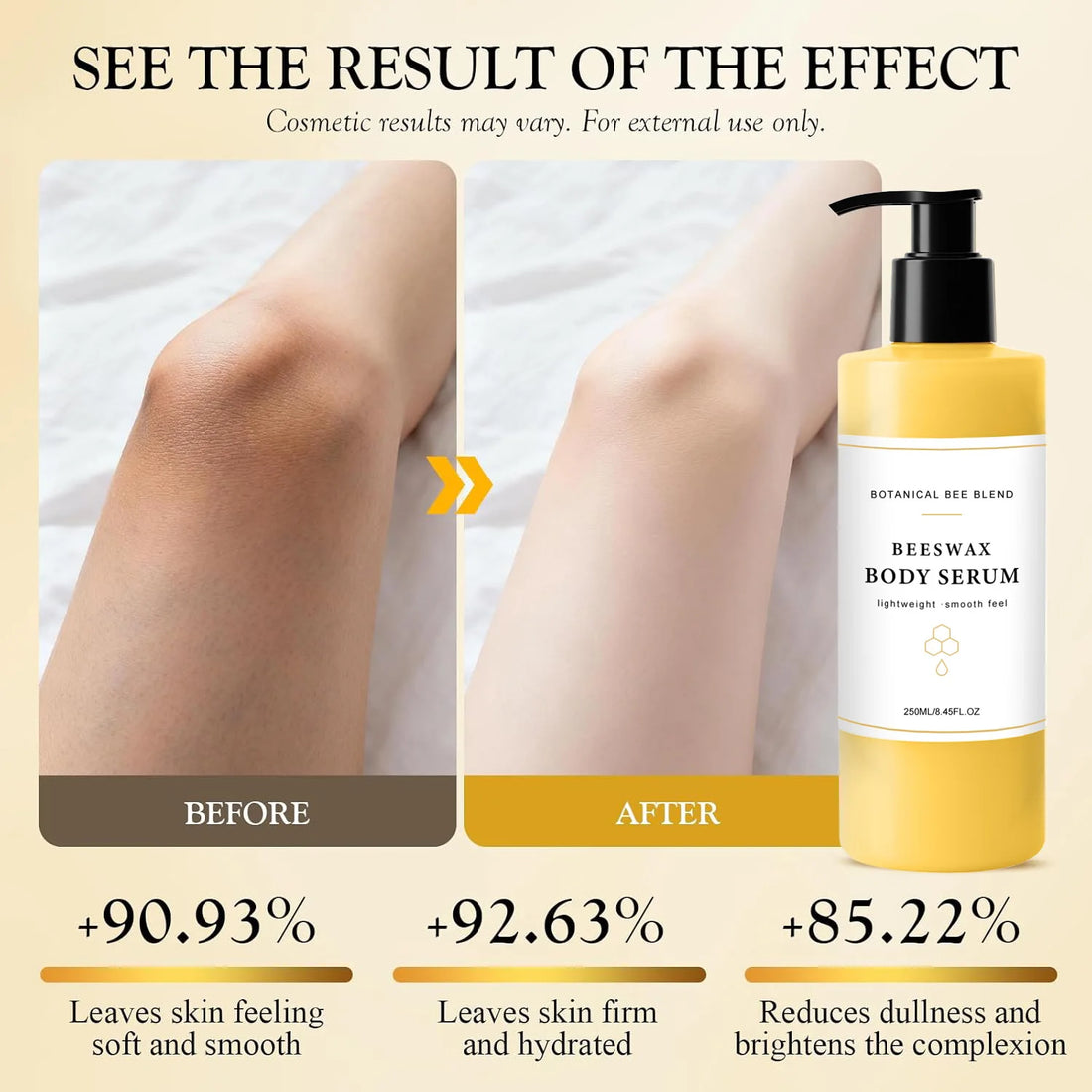 250ml BeesWax Body Serum Body Oil Moisturizer Lightweight Wet Skin Formula for Soft, Radiant Skin Natural Antioxidant-Rich Serum