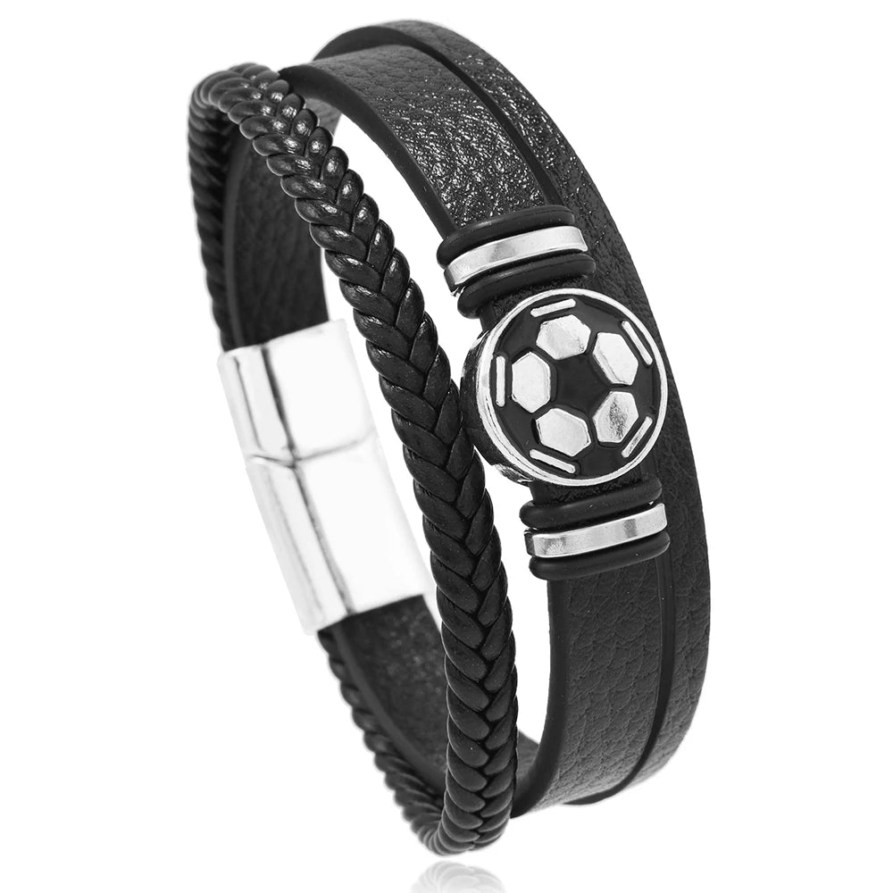 Hip-hop rock smyckesarmband armband mode gitarr PU-läderarmband för män