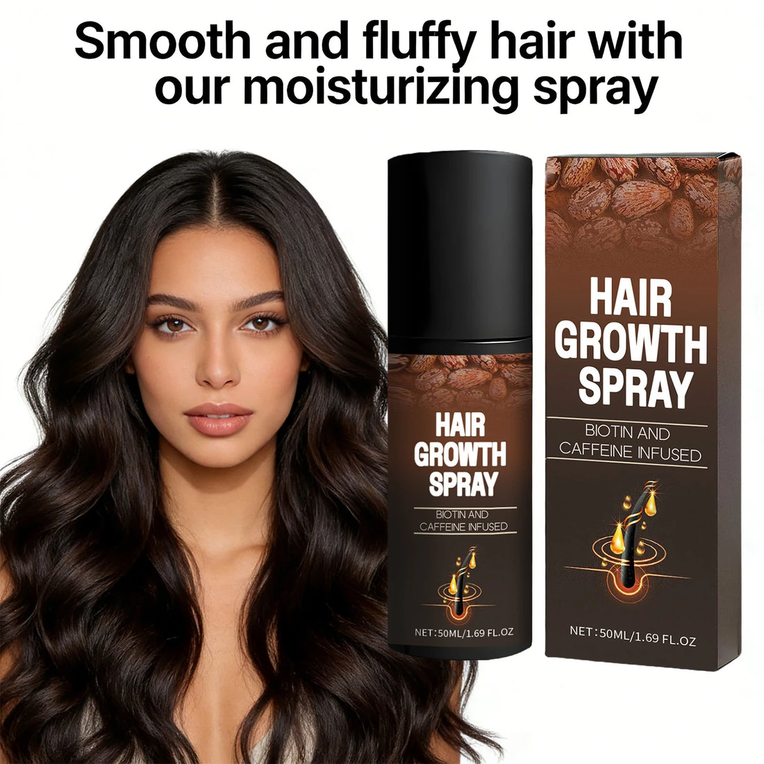 Hair Growth Spray Biotin and Caffeine Infused Promote Hair Growth Nourishing Scalp Reduce Hair Breakage Repair Roots Hair Care