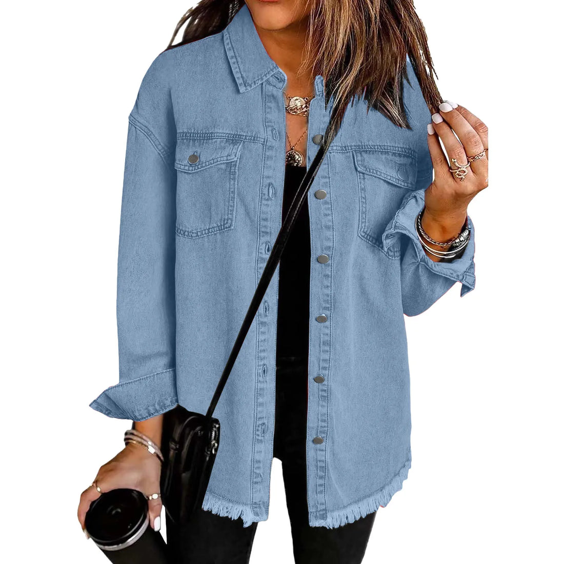 Jean Cardigans Women Fashion Washed Denim Shirt Jacket Autumn And Winter Personality Street Ruffled Denim Jacket For Women