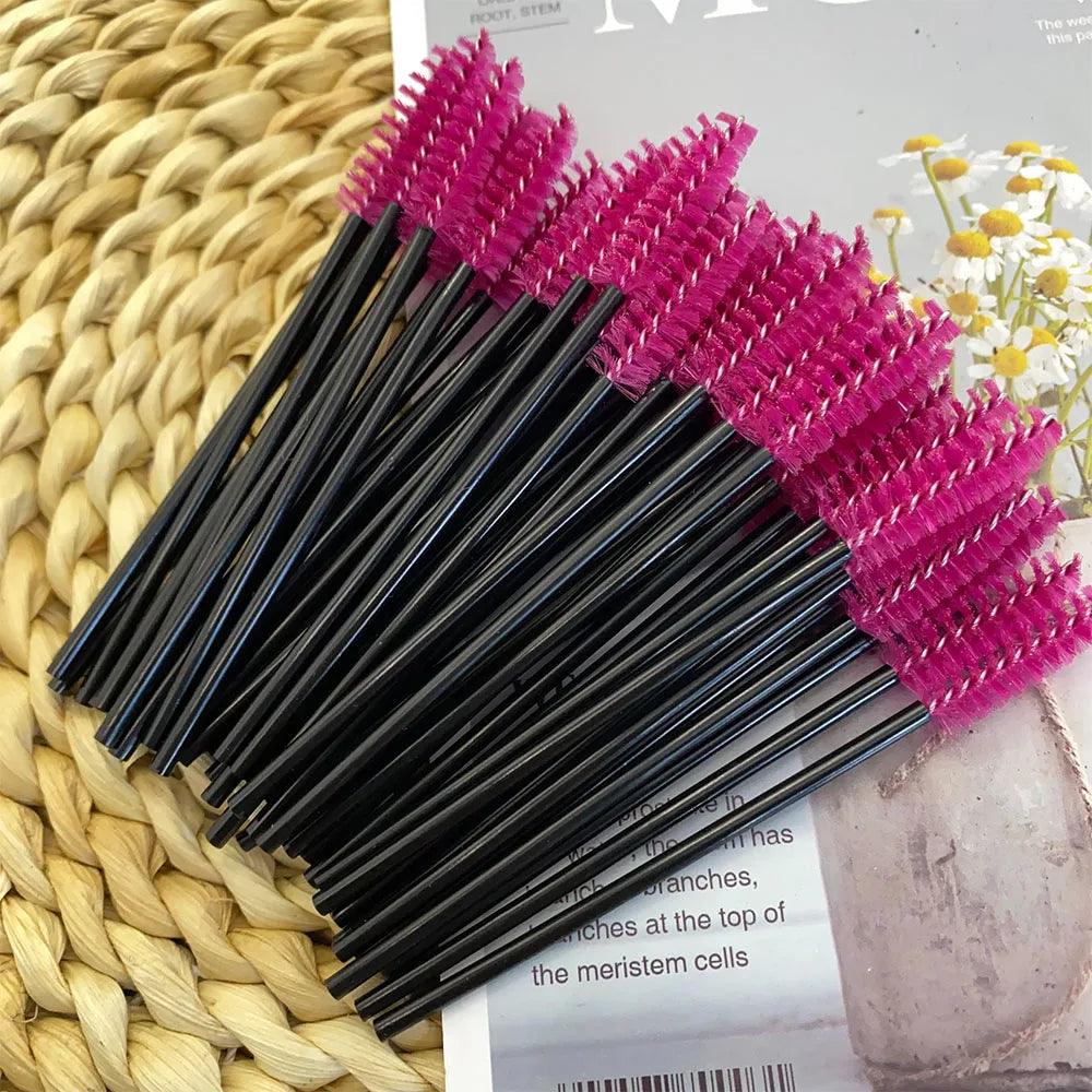 Zanse 300pcs Disposable Mascara Wands Eyelash Brush Spoolies for Eye Lash Extension, Eyebrow and Makeup Crystal Makeup Tool