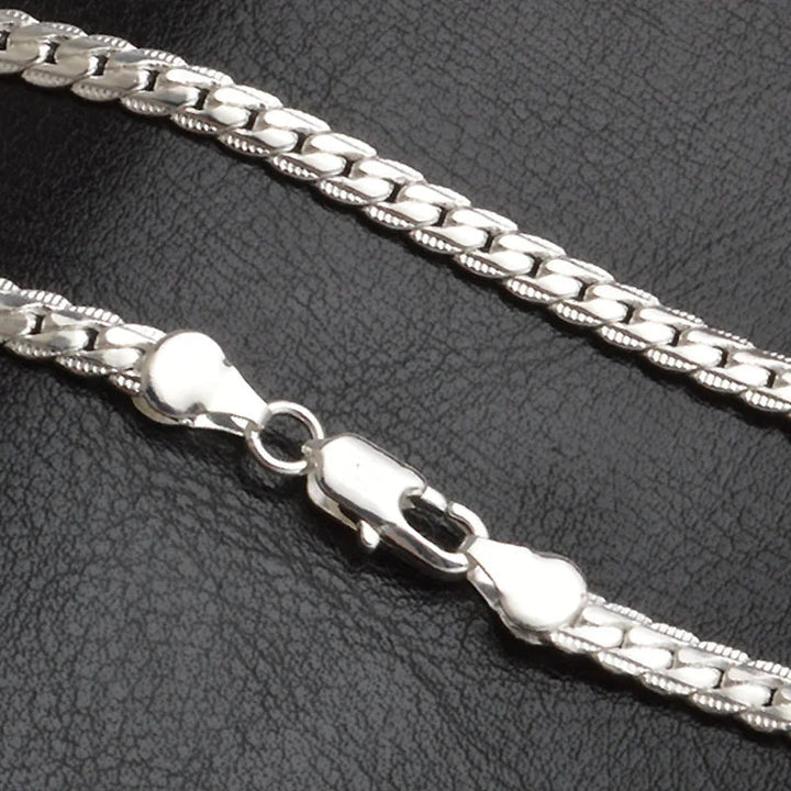 20-60cm 5mm Silver Color luxury brand design noble Necklace Chain For Woman Men Fashion Wedding Engagement Jewelry HALALZEN