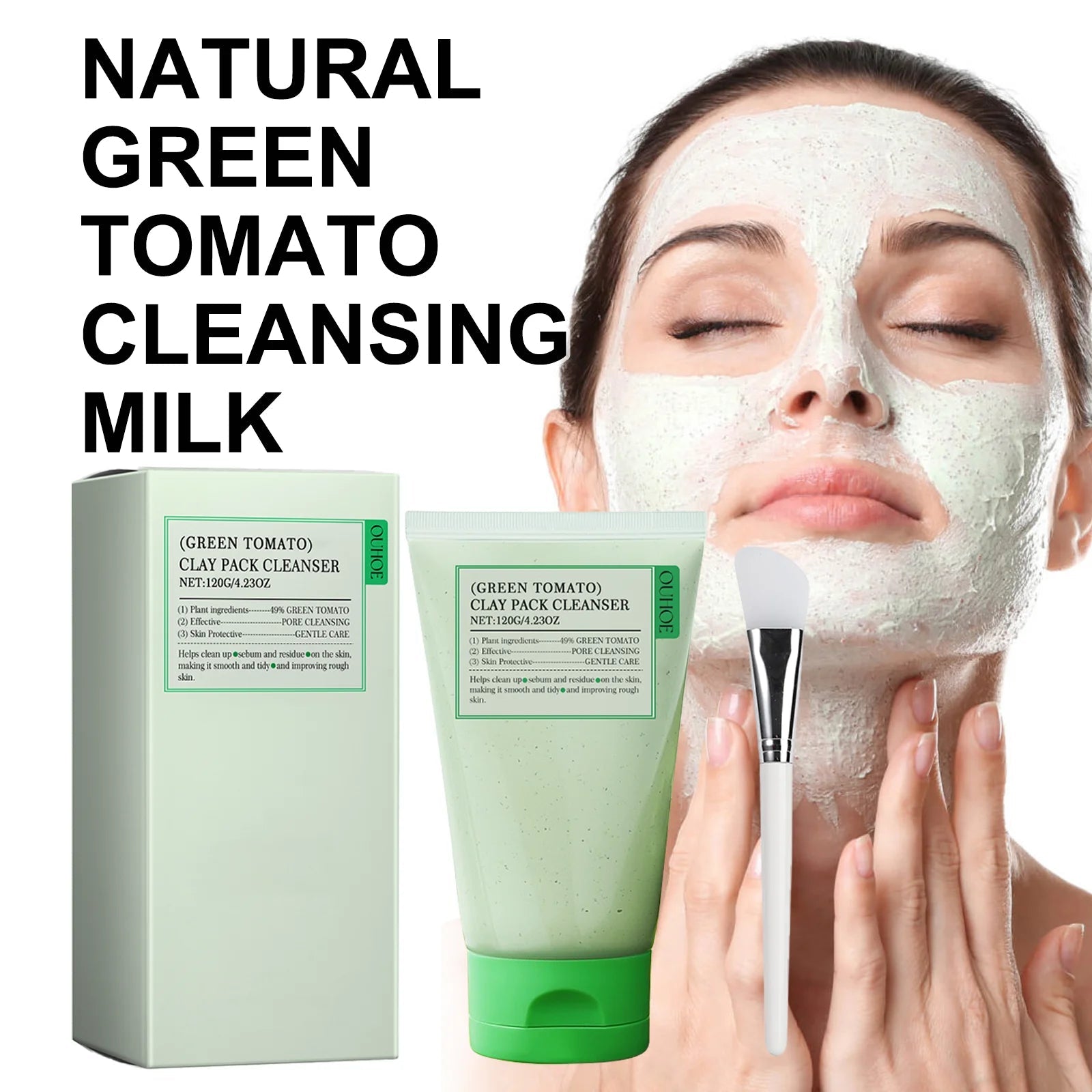 Green Tomato Facial Cleanser Oily and Sensitive Skin Gentle Foaming Face Wash with Vitamin Rich Extract Deep Pore Cleansing 120g Halalzen