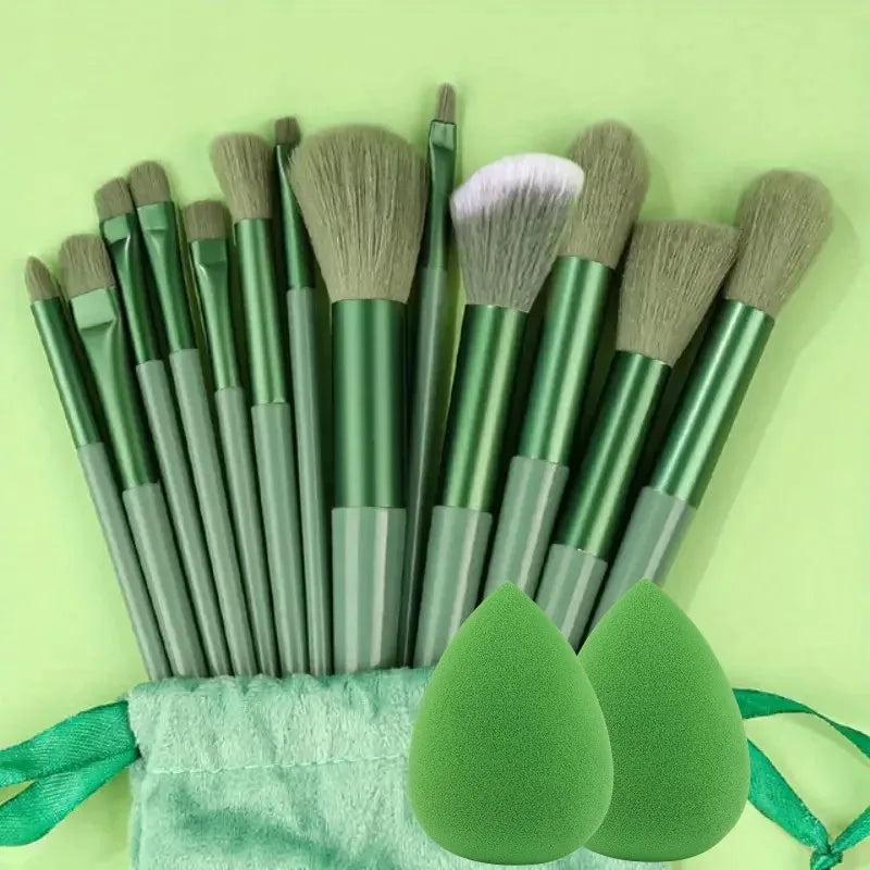 13Pcs Soft Fluffy Makeup Brushes Set for Cosmetics Foundation Blush Powder Eyeshadow Kabuki Blending with Makeup Sponge Egg