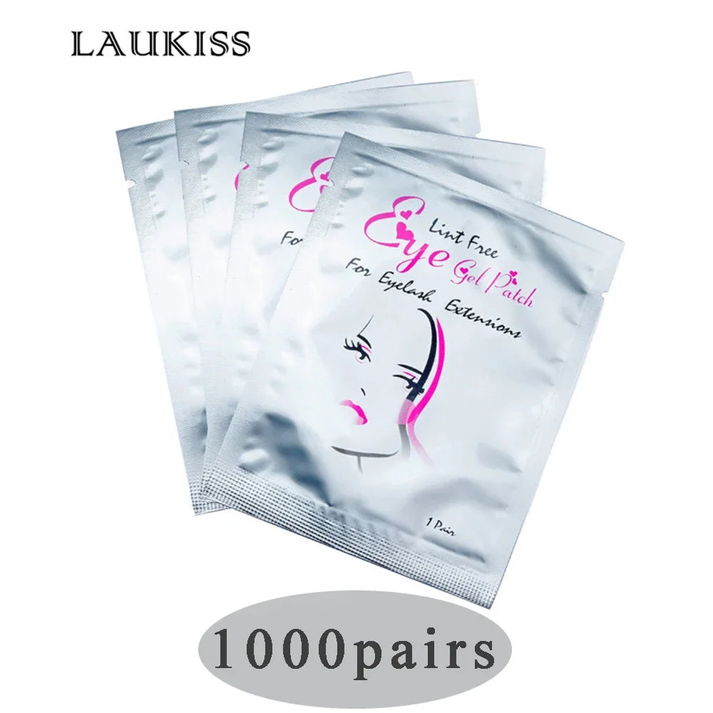 50/500/1000pcs Gel Patches for Eyelashes Building Eyelash Extension Under Eye Pads Lash Stickers Tools Wholesale LAUKISS