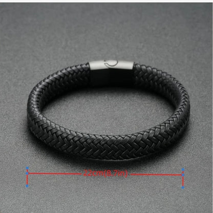 PU Leather Bracelet – Unisex Vintage Braided Cuff for Christmas/Halloween/Father’s Day