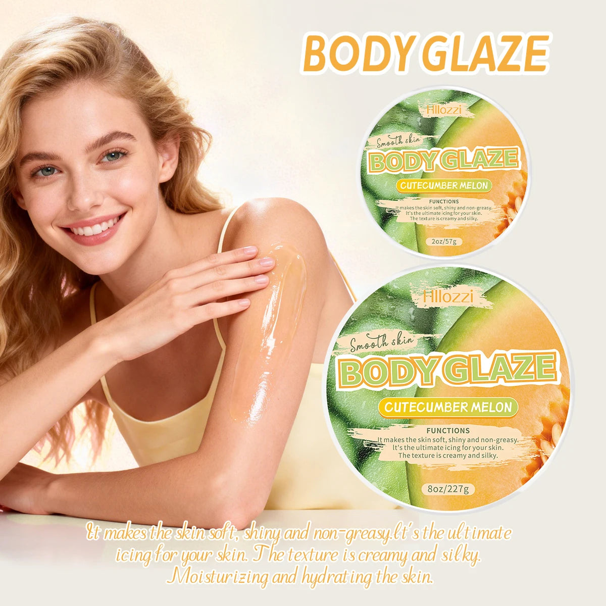 8oz 2oz Body Glaze Melon Moisturizes, Protects, and Repairs the Skin brighten and smooth the look of uneven complexion