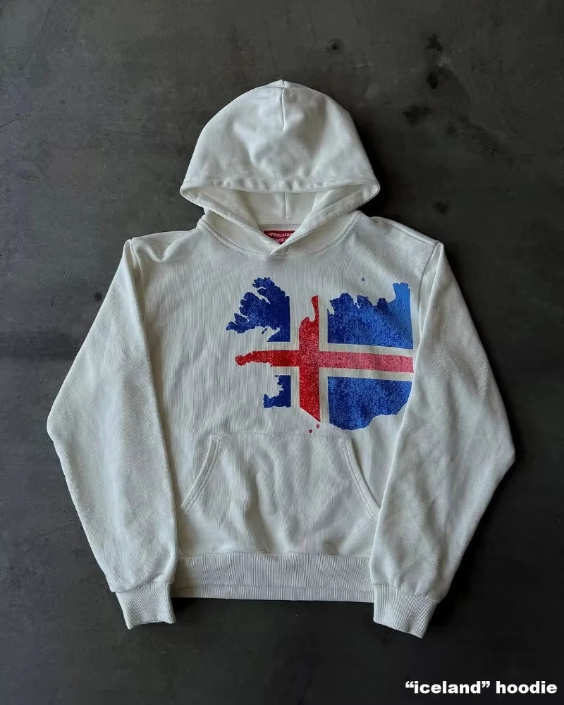2025 American Retro Design Harajuku Y2K Casual Loose Hoodie Men New Street Hip-hop Fashion Punk Oversized Sweatshirt Women