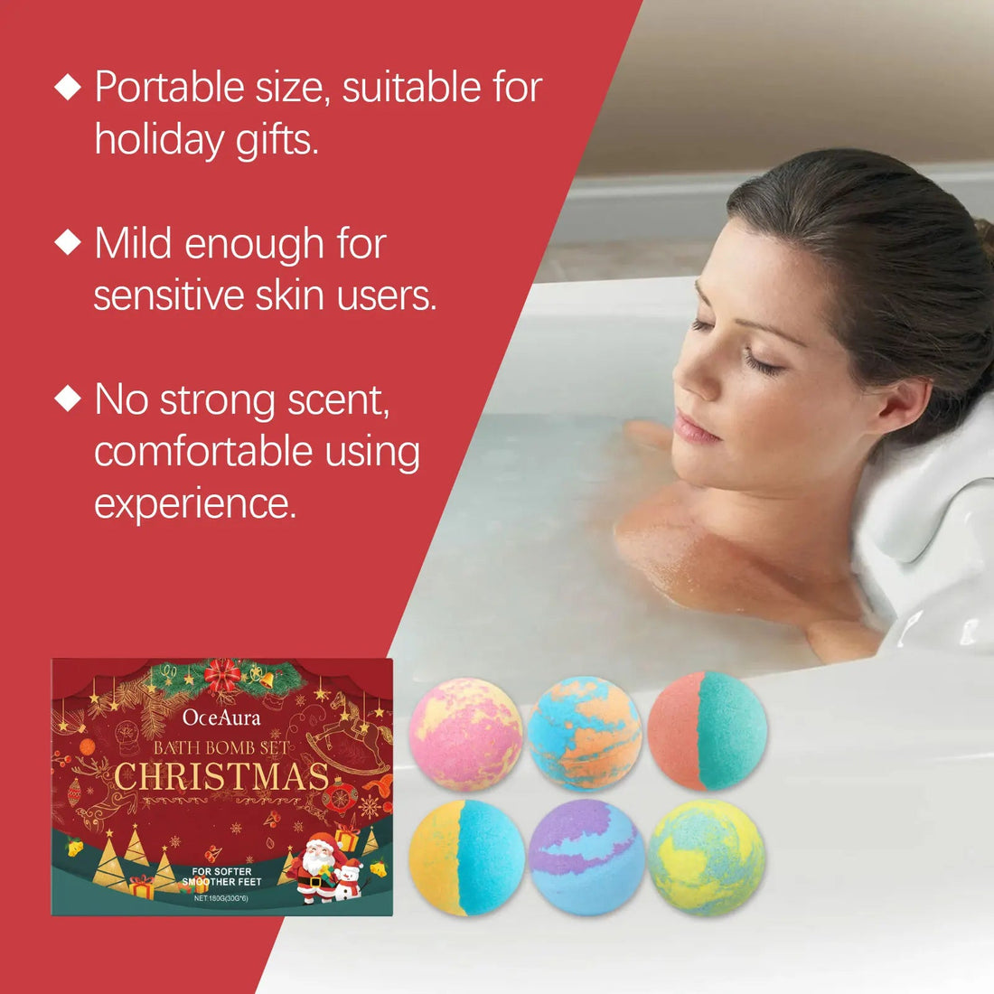 Christmas Colorful Foam Shower Ball Softening Keratin Aromatherapy Take Bath Relieve Fatigue Shower Cleaner Christmas Bath Bombs Halalzen
