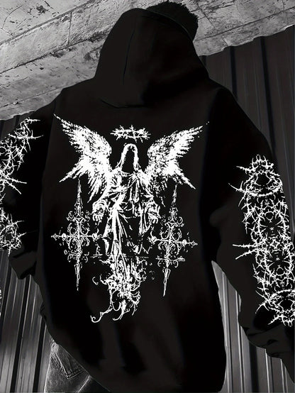 High Street Y2K Goth Zipper Hoodie Graphic Print  Up Hip Hop Hooded Sweatshirt Harajukus Streetwear Vintage Pullover Hoodies