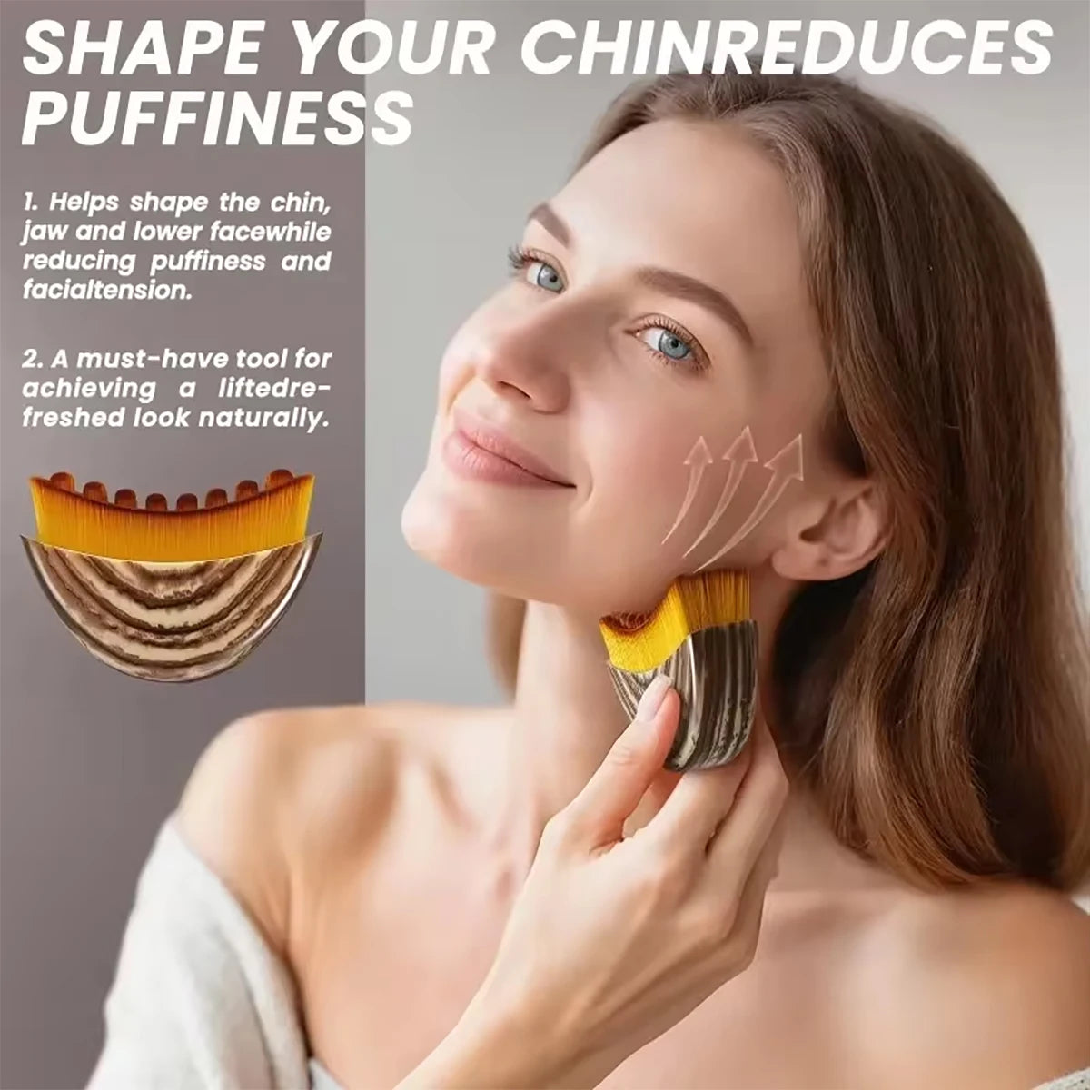 Lymph Contour Facial Brush, Lymphatic Drainage Massager, Ergonomically Designed to Accurately Fit the Skin