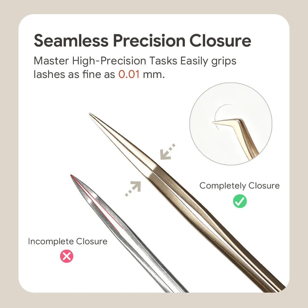 MYEVER Anti-Slip Eyelash Extension Tweezers Steel High-Density Fiber Tip Eyelash & Eyebrow Professional Precision Makeup Tools