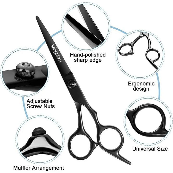 6.5" Professional Hair Scissors Set, Hairdressing Scissors Set Unisex Hair Styling Tool Set