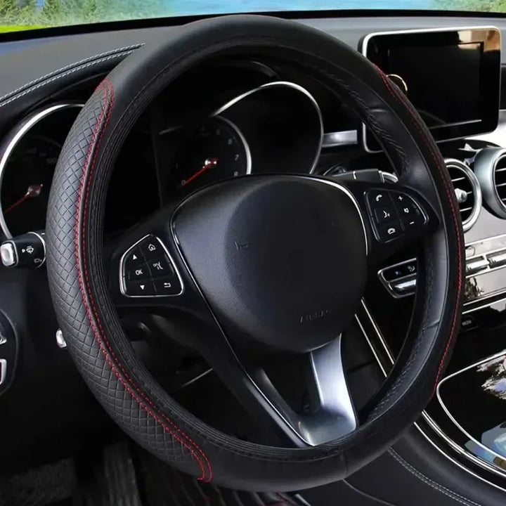 Car Steering Wheel Cover Skidproof Auto Steering- Wheel Cover Anti-Slip Embossing Leather Car-styling Car Accessories