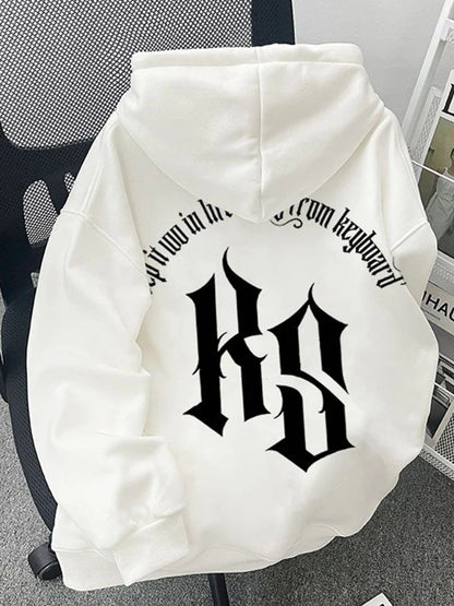 2025 Autumn Goth Fashion Letter Printed Hoodies For Man Hip Hop Cotton Fleece Hooded Sweatshirts Y2K Streetwear Pullover Hoody