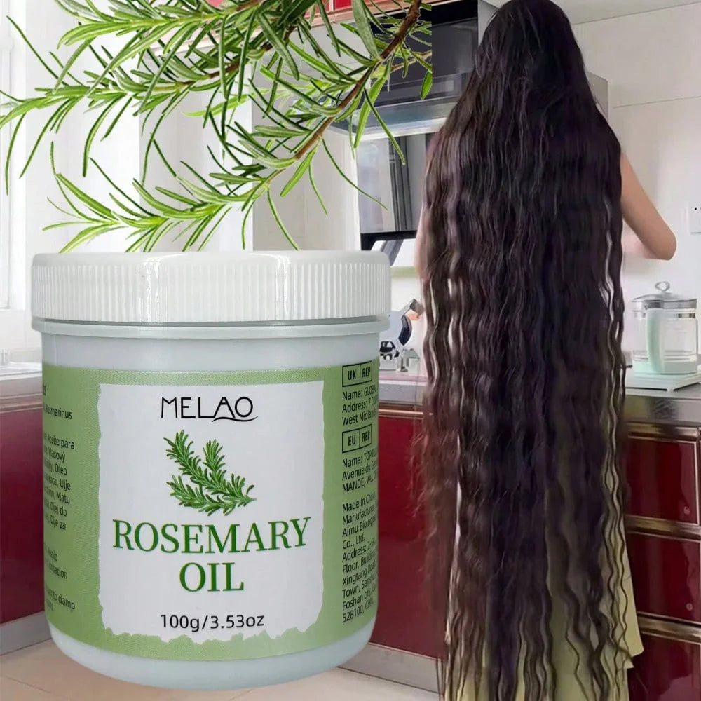 Rosemary Oil for Hair, MELAO Pure Rosemary Oil, Nourishes Scalp & Strengthens Hair, Promotes Healthy Hair, Adds Shine & Softness