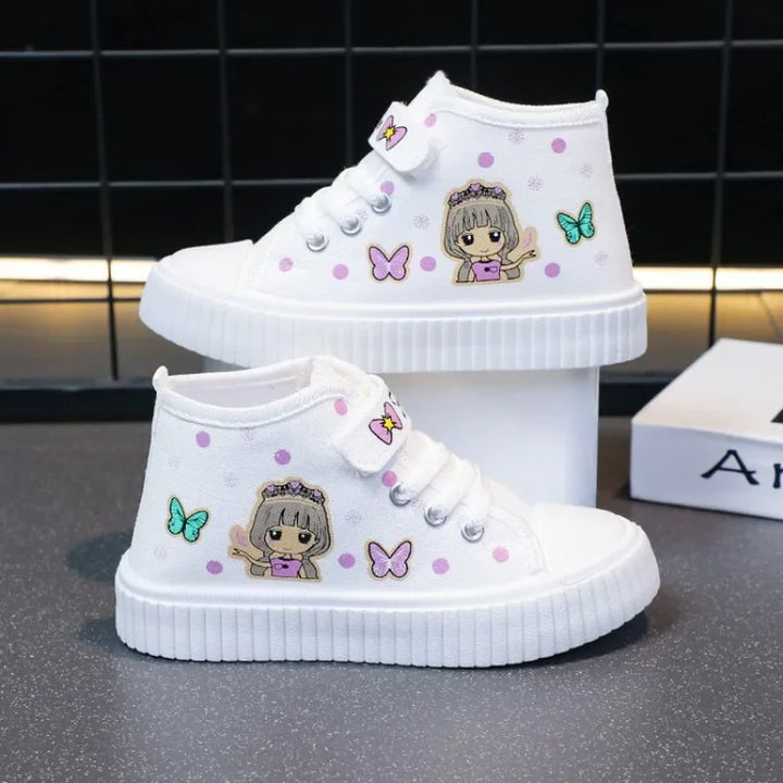Multi Colored Kids Casual Shoes Cartoon Mid Top Anti Slip Spring Autumn Outdoor Kids Canvas Shoe Sizes 26-37 Sandalias De Mujer
