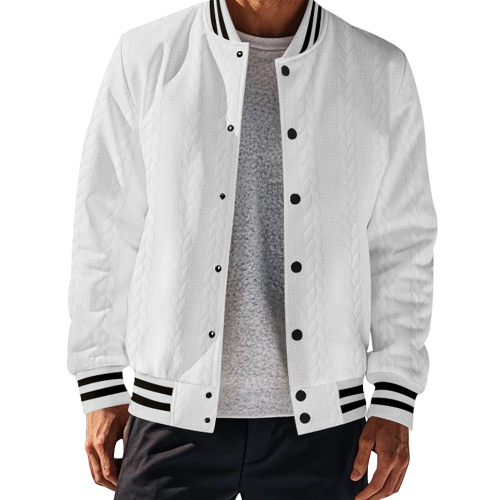 Men s Classic Bomber Jacket with Ribbed Cuffs and Hem Casual Lightweight Zip Up Baseball Coat for Fall Winter
