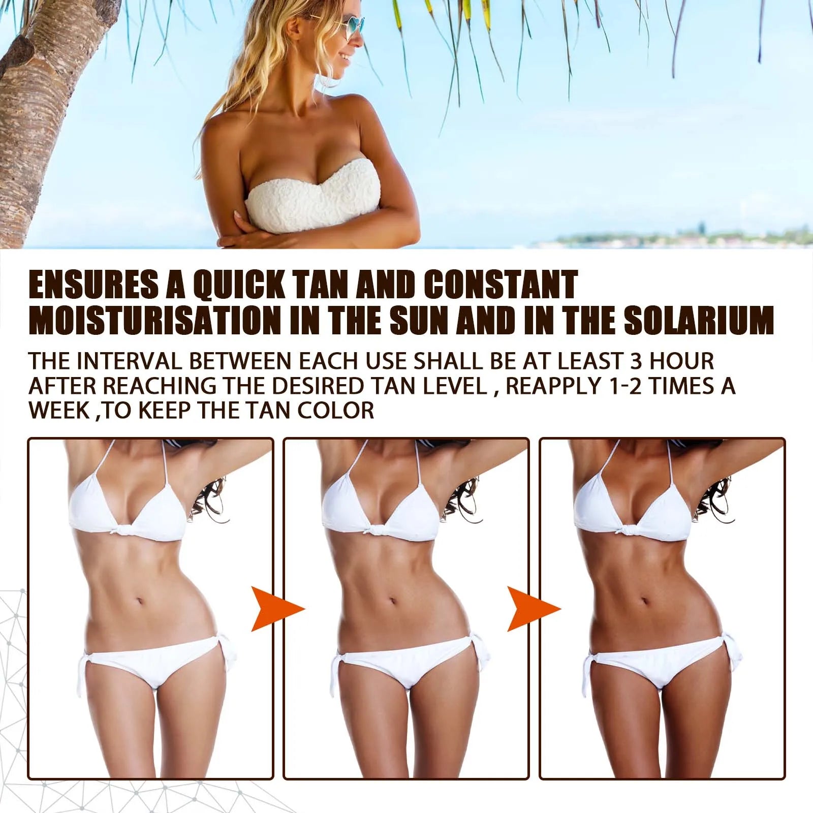 Intensive Tanning Accelerator Spray Self Tanning Spray Self Tanner Summer Beach Long Lasting Bronzing Sunless Fake Tan Products