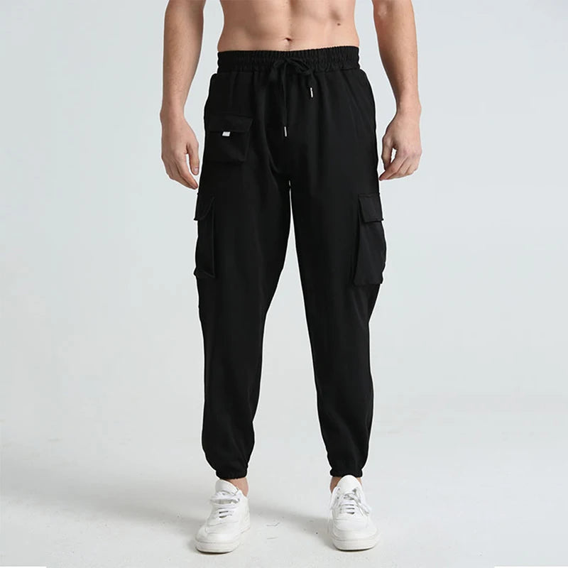 Men s Outdoor Hiking Cargo Pants Lightweight Quick Dry Breathable Trousers with Adjustable Waistband and Pockets