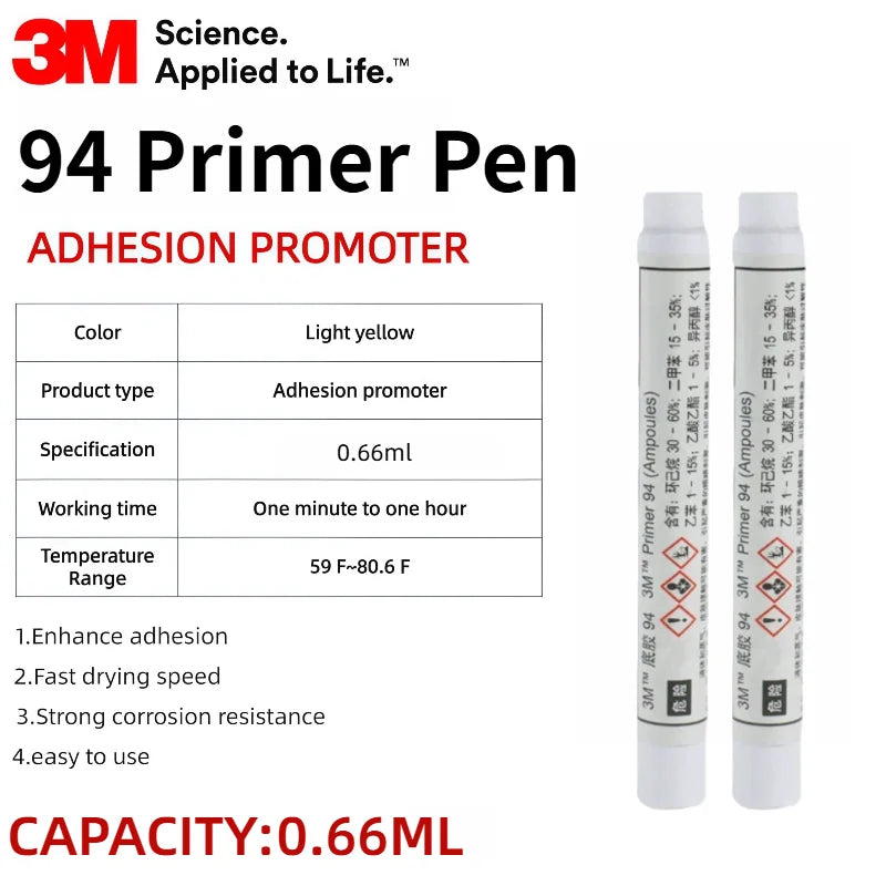 100% Original 3M 94 Primer Pen - Adhesion Promoter for Multi-Material Surfaces Fast Drying & Reliable