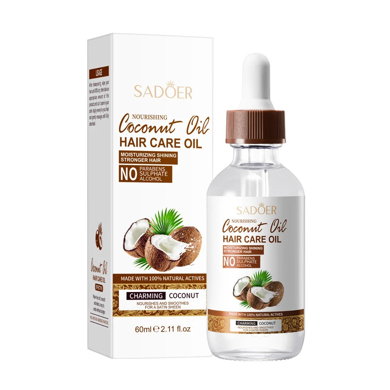 Coconut Oil Hair Oil, Nourishing Hair Conditioner, Improve Dry, Frizzy, Brittle Hair, Leave-In Conditioner