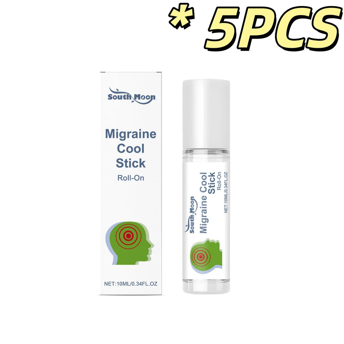 South Moon Migraine Relief Stick Cool Soothing Relieve Headache Reduce Stress Caring Physical Health Portable Body Alleviate Gel