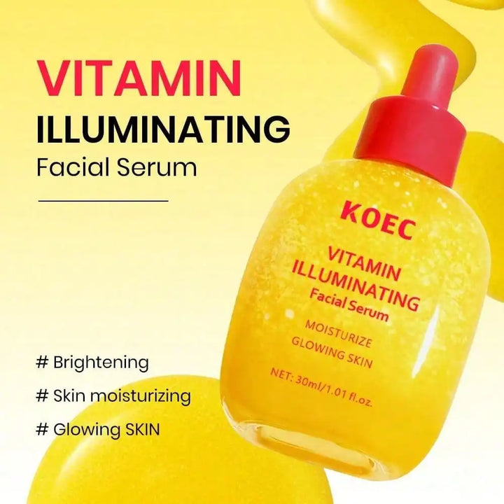 Vitamin C Facial Serum Infused with Niacinamide, Ceramides & Hyaluronic Acid, Gentle Hydrating Daily Facial Essence, Supports Comfortable Balanced Skin Texture, Daily Skincare for Women, 1.01 fl oz