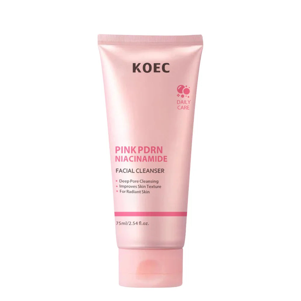 75ml KOEC Pink PDRN Niacinamide Facial Cleanser Hydrating Smoothing Glowing Deep Pore Cleansing Improve Texture Hyaluronic Acid Halalzen