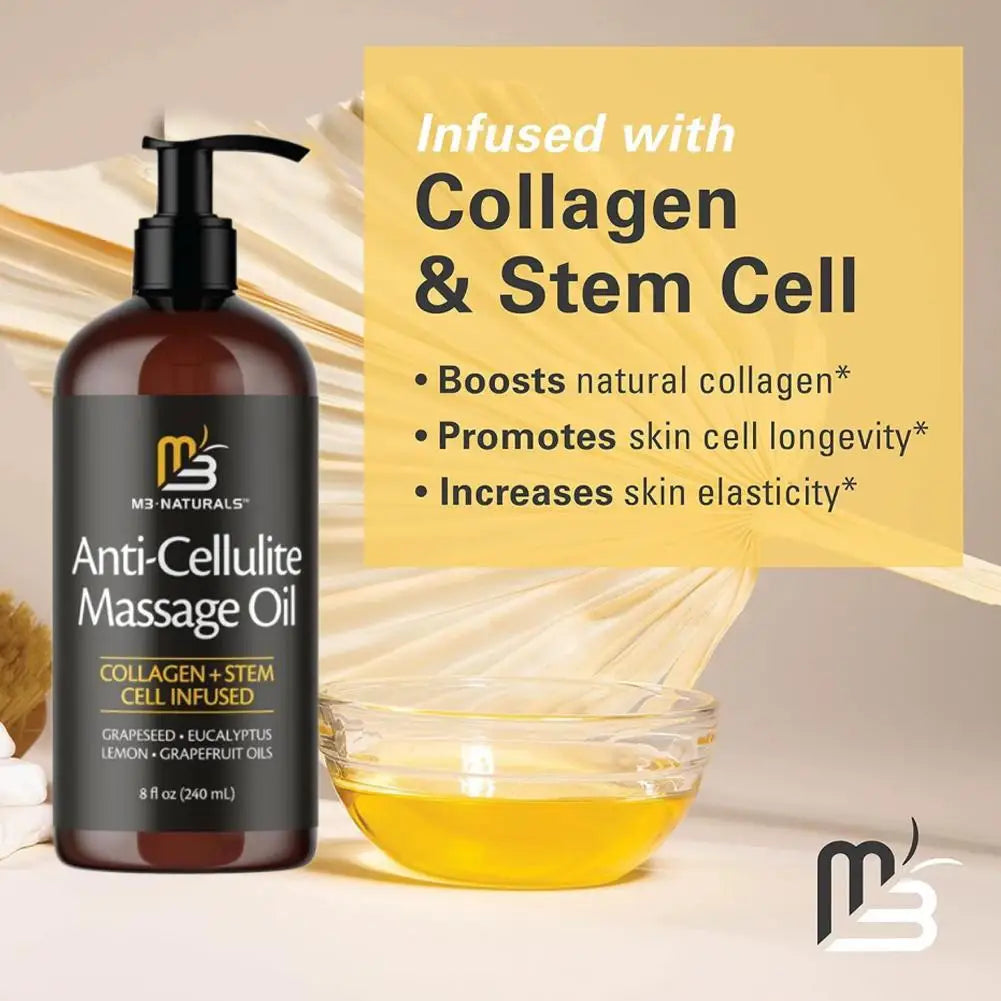 Body Smooths Skin Massage Oil Infused with Collagen and Stem Cell Skin Tightening Moisturizing Firming Body Cleansing Halalzen