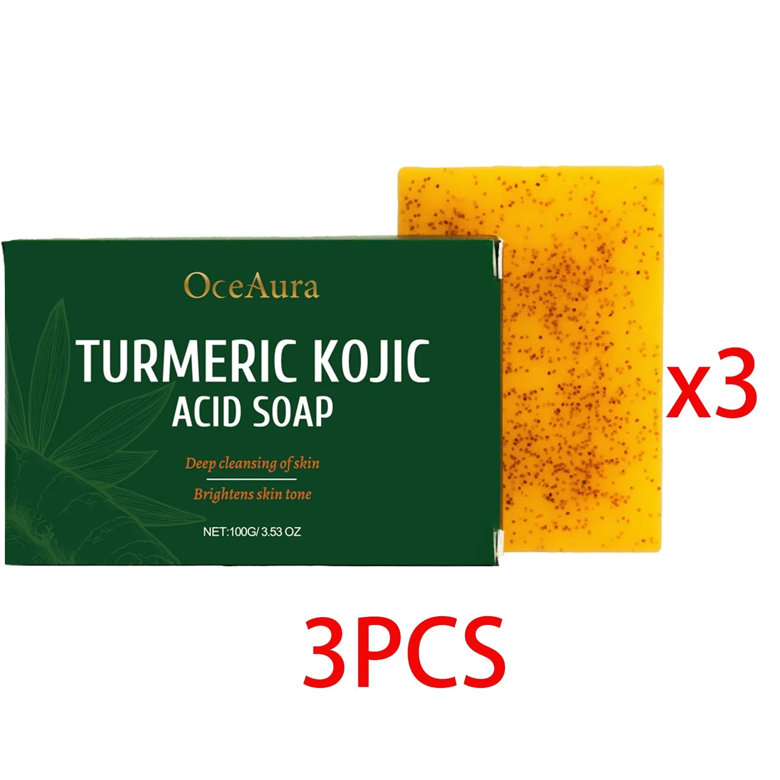 Turmeric And Kojic Acid Soap Deep Hydrating Brightening Skin Care Products Soft Smooth Body Cleaning Skin White Skin Soap 100g Halalzen