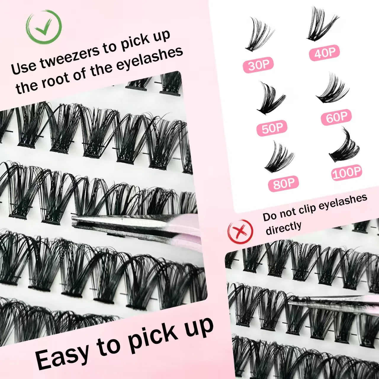 QIUNING Eyelash Clusters Kit Fluffy Individual Lashes Lash Bond and Seal and Remover Faux Mink Lashes Eyelash Extension DIY Halalzen