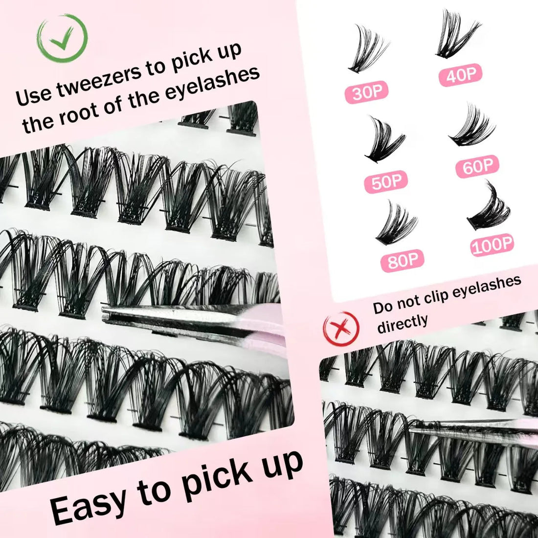 QIUNING Eyelash Clusters Kit Fluffy Individual Lashes Lash Bond and Seal and Remover Faux Mink Lashes Eyelash Extension DIY Halalzen