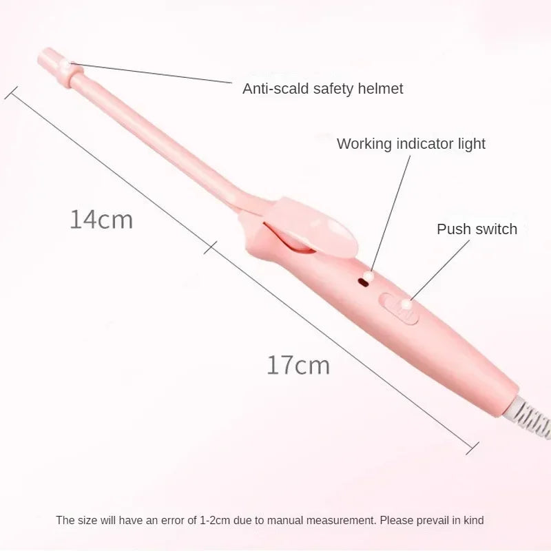 Mini Hair Curling Iron 9mm Curler Wand Professional Curly Tongs Ceramic Electric Salon Styling Tool Small Crimping Iron Halalzen