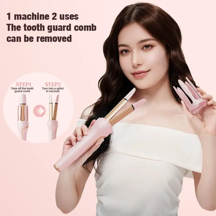 2 in 1 Electric Automatic Hair Curling Iron And Straightener 32mm Rotating Roll Auto Hair Styling Tool