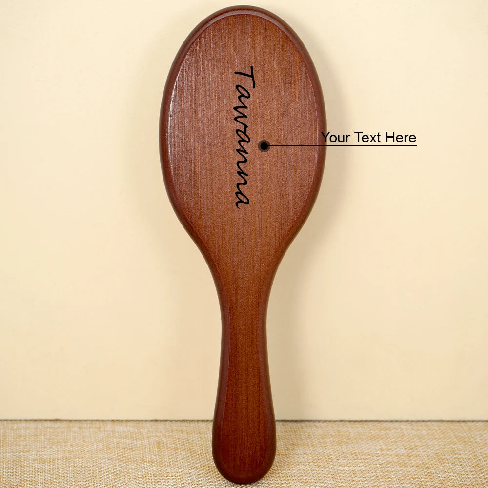 Custom Boar Bristle Natural Bamboo Hair Brush Air Cushion Hairbrush Detangling Scalp Massage Comb Salon Barber Styling Tools