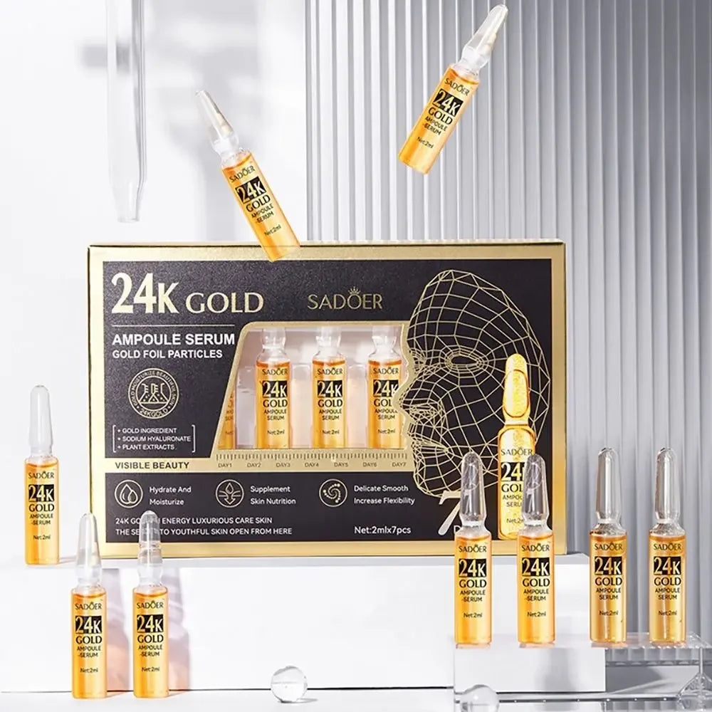 Korean 24K Gold Hyaluronic Acid Serum Protein Thread Lifting Filler Absorbable Collagen Protein Thread Vitamin C Facial Essence