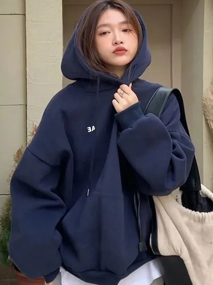 Letter Printing Long Sleeve Hoodieds Y2K Grunge Autumn Winter Men Women Casual Joker Pullovers Harajuku Korean Loose Sweatshirt