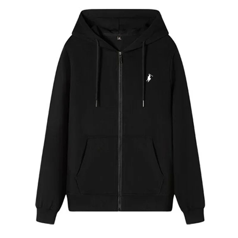 The new autumn and winter casual men's sportswear, fashionable outdoor jogging fitness zipper hoodie and warm sweatshirt