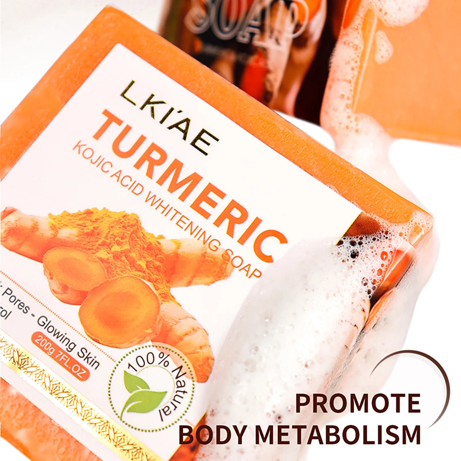 Natural Turmeric Whitening Body Wash, Deeply Clean Skin, Remove Dark Spot, Pimple, Acne, Smooth Skin, For Face & Body Soap Bar Halalzen