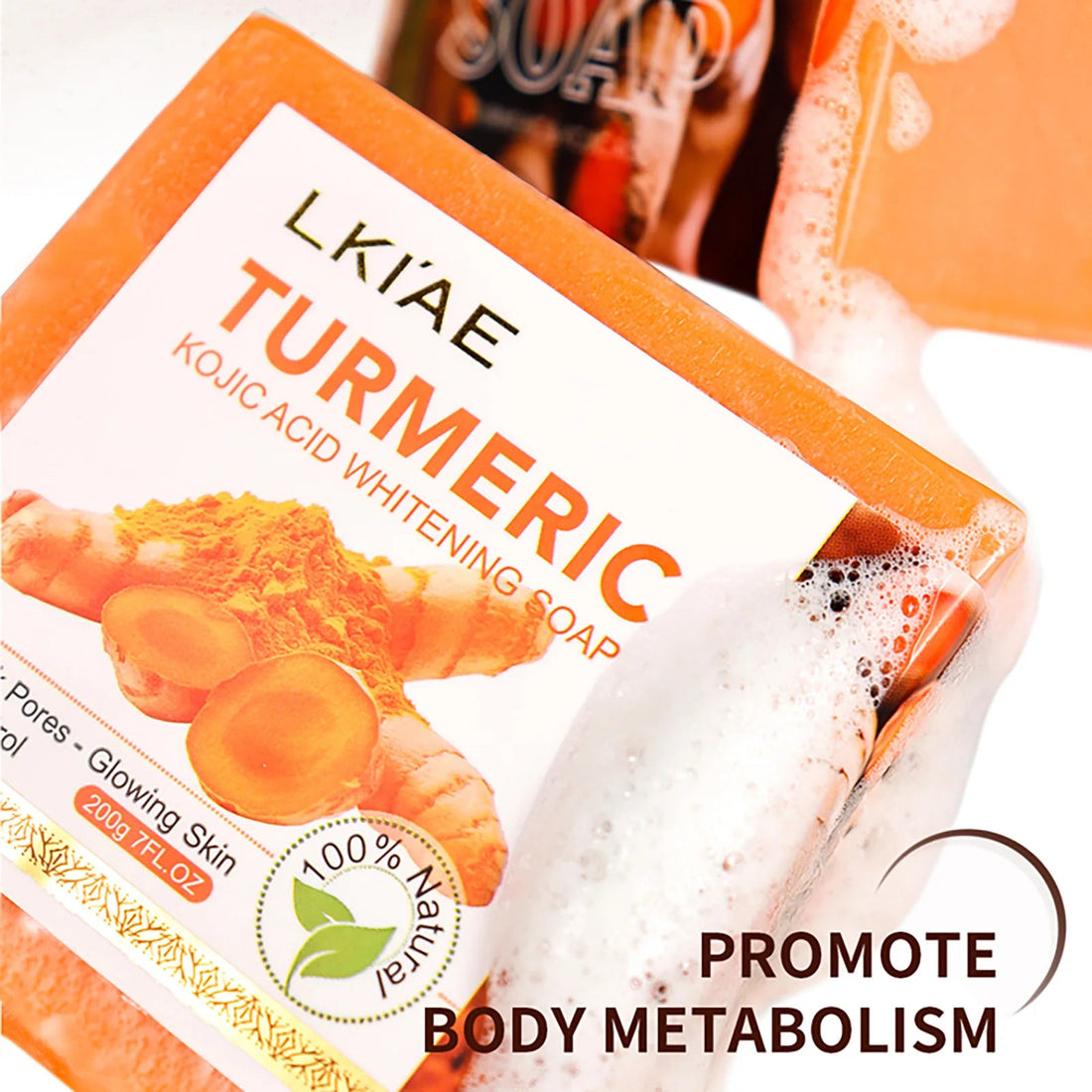 Natural Turmeric Whitening Body Wash, Deeply Clean Skin, Remove Dark Spot, Pimple, Acne, Smooth Skin, For Face & Body Soap Bar Halalzen