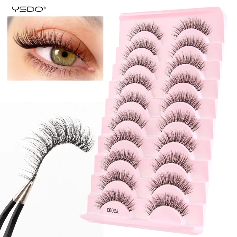YSDO Half Eyelashes 3/10 pairs Natural Full False Eyelashes 3d Lashes  Cat Eye Fake Eyelashes Extension Faux Cils Makeup Tools Halalzen