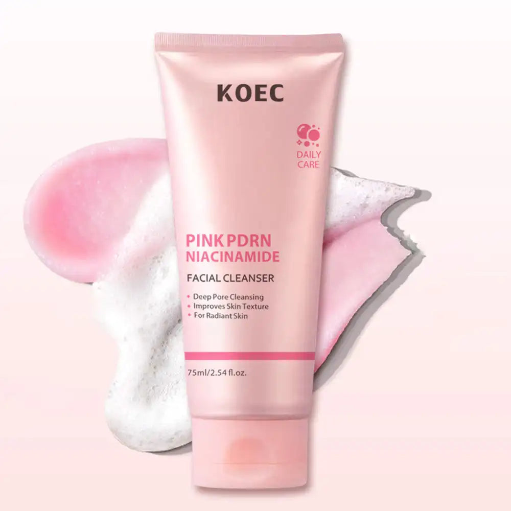 75ml KOEC Pink PDRN Niacinamide Facial Cleanser Hydrating Smoothing Glowing Deep Pore Cleansing Improve Texture Hyaluronic Acid Halalzen