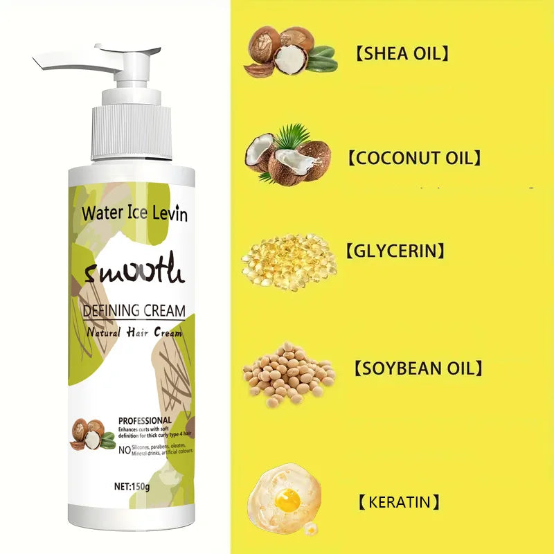 Love Your Curly Hair - All in One Curly Cream Styling, Anti-Curly Curly Cream Curly Hair, Repair, Definition, Hydrating Japanese Style and Shea Butter, 150g Halalzen