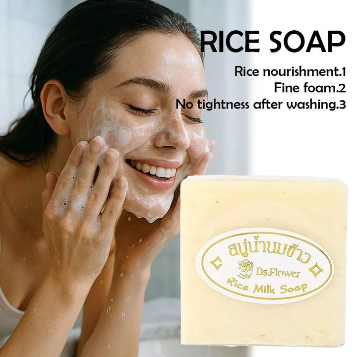 1-20pcs Rice Milk Soap Bar Handmade Natural Collagen Skin Brightening Cleanser For Hair Hand Washing For Face Cleansing Bathing