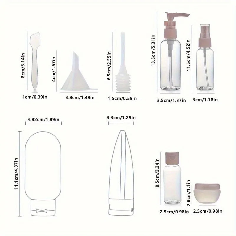 For Shampoo Conditioner Lotion Body Wash Portable Non Metal Soap Dispenser Leakproof BPA Free Travel Bottle Set