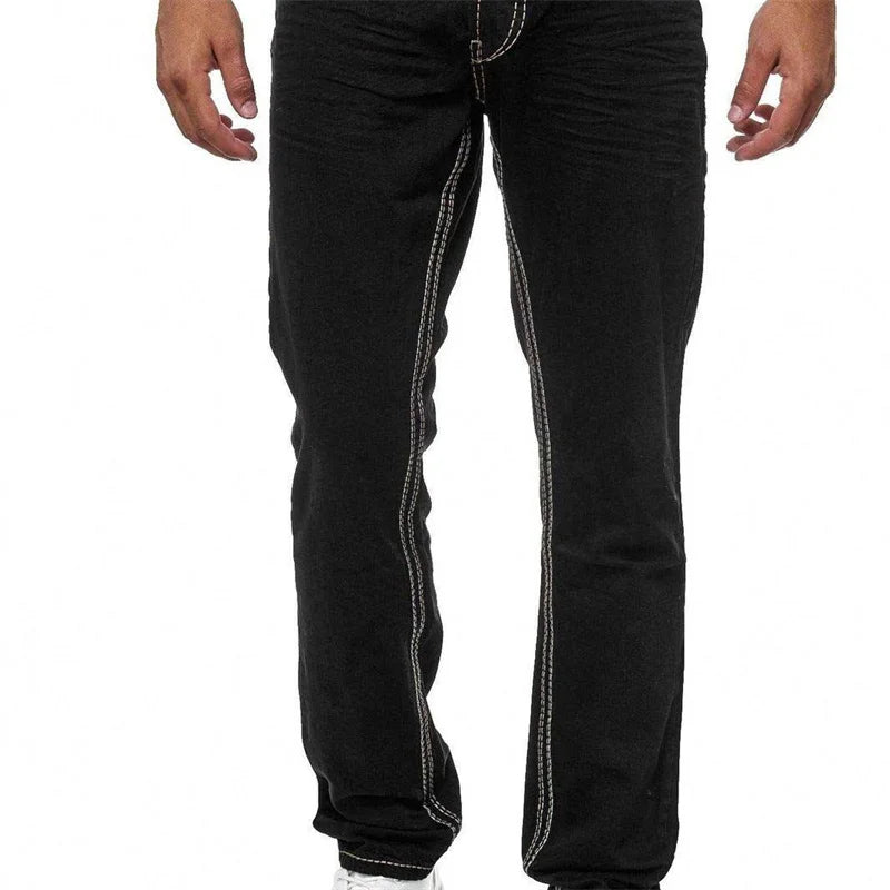 New men's double line jeans, casual denim trousers - the best choice for everyday wear