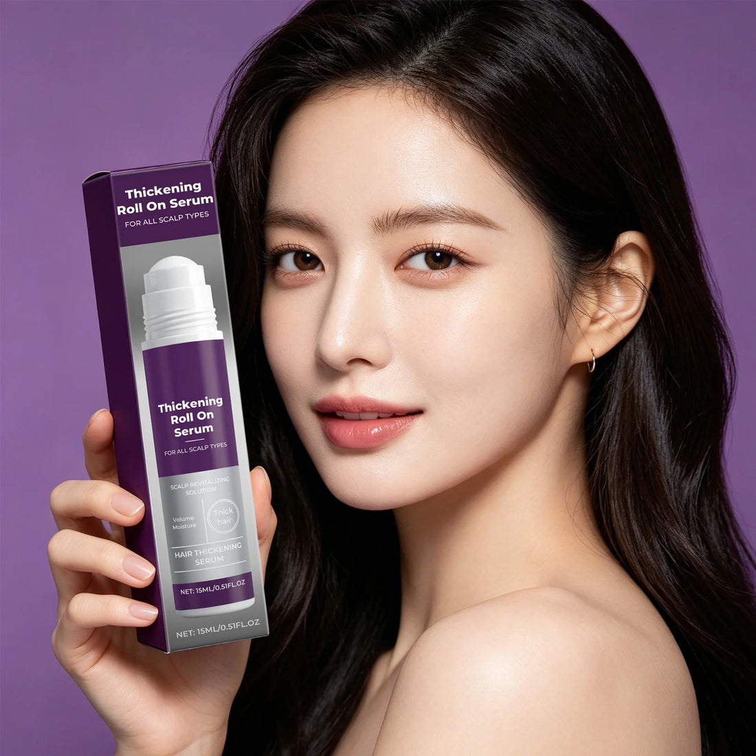 Hair Thickening Revitalizing Serum Roll-On Boost Hair Volume & Thicken Fine Hair,Follicle Nourishing Anti Hair Loss Hair Care